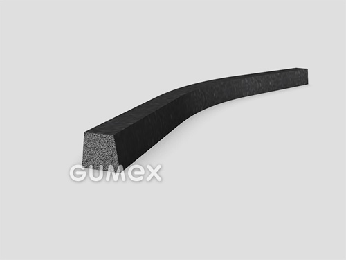 Geformtes mikroporöses Profil, 12x9/10,5mm, Dichte 500kg/m3, EPDM, -30°C/+80°C, schwarz, 